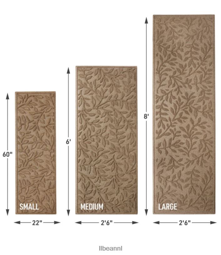 L.L.Bean unisex zwaargewicht gerecyclede waterhog mat runner bosblad khaki huis goederen VT0644414