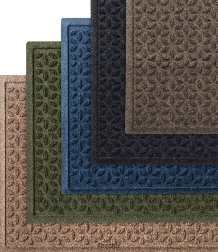 L.L.Bean unisex zwaargewicht gerecyclede waterhogdeurmat bloeiende cirkels khaki huis goederen VT0644372