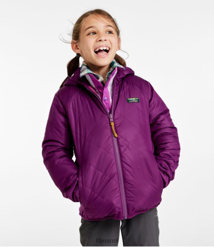 L.L.Bean kinderen Omkeerbaar jack in de bergen diep saffier/koolstof marine bovenkleding VT0643649