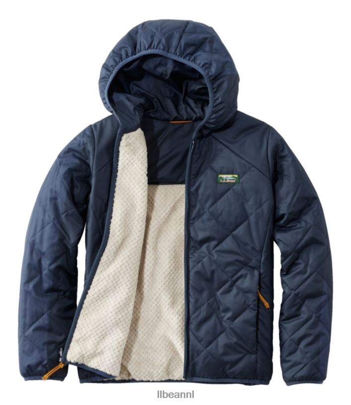 L.L.Bean kinderen Omkeerbaar jack in de bergen diep saffier/koolstof marine bovenkleding VT0643649