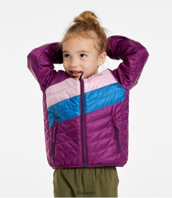 L.L.Bean kinderen Primaloft jack met capuchon collegiaal blauw/gazongroen bovenkleding VT0643694