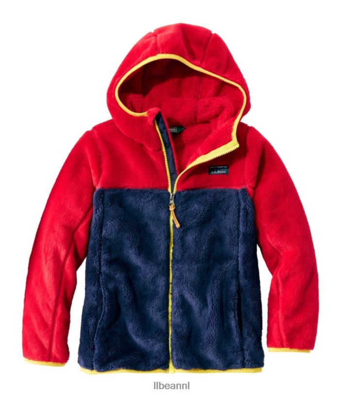 L.L.Bean kinderen hoogpolig fleece donkerrood/helder marineblauw bovenkleding VT0643670
