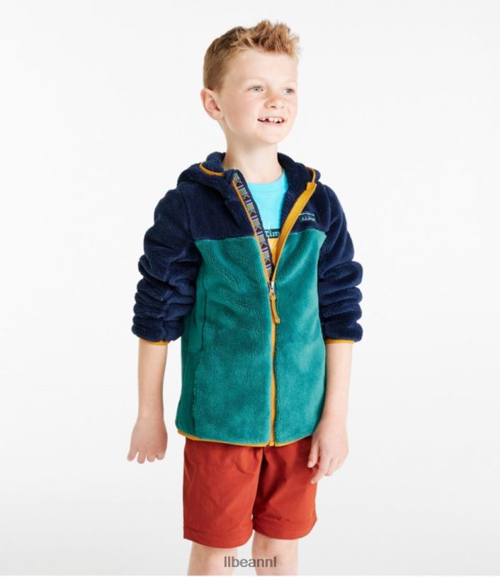 L.L.Bean kinderen hoogpolig fleece donkerrood/helder marineblauw bovenkleding VT0643670