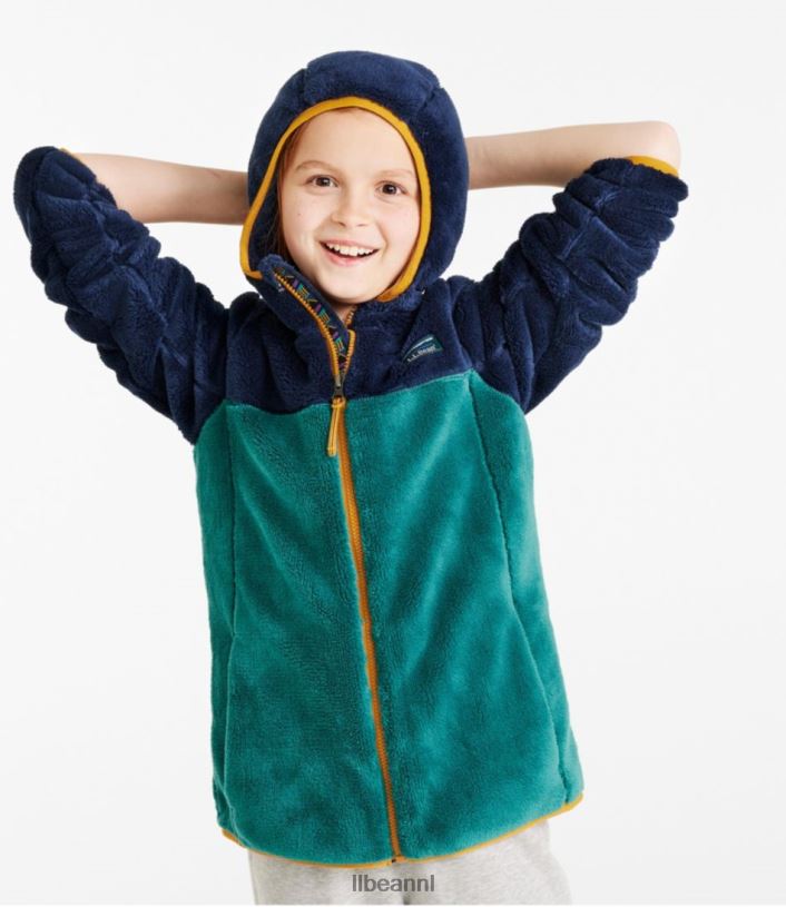 L.L.Bean kinderen hoogpolig fleece donkerrood/helder marineblauw bovenkleding VT0643670