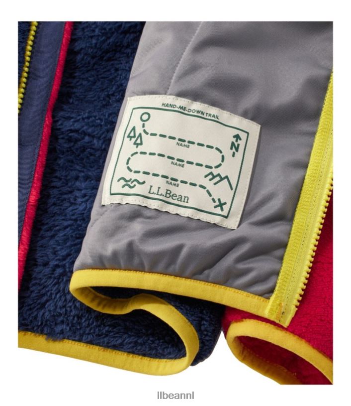 L.L.Bean kinderen hoogpolig fleece donkerrood/helder marineblauw bovenkleding VT0643670