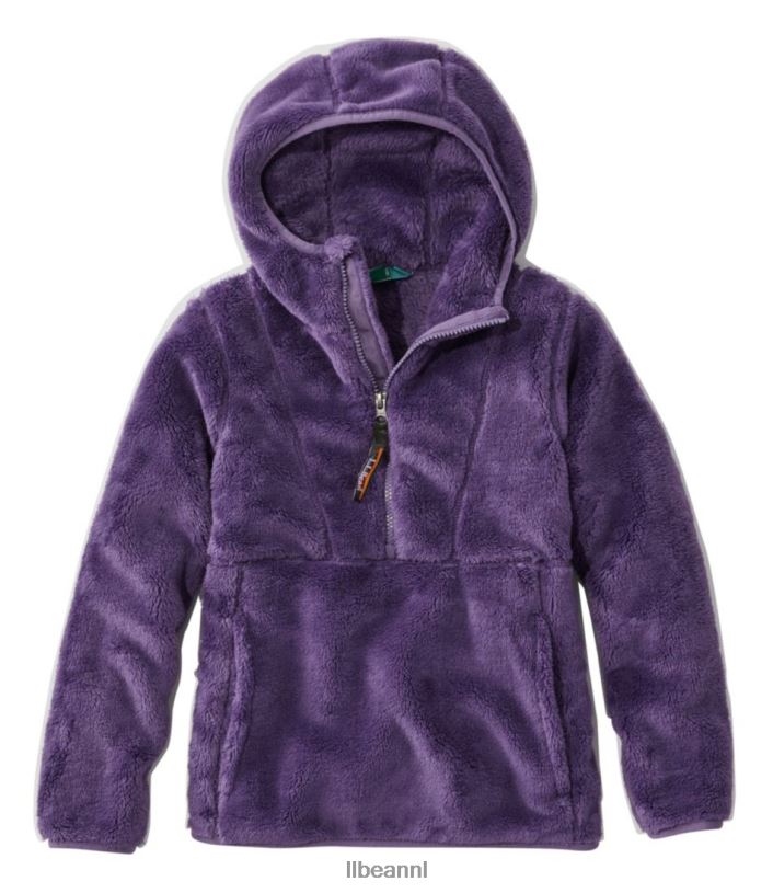 L.L.Bean kinderen hoogpolige fleece trui met capuchon gedempt paars bovenkleding VT0644993