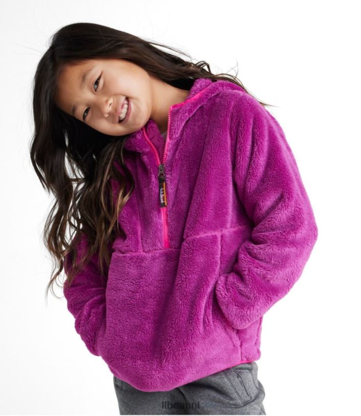 L.L.Bean kinderen hoogpolige fleece trui met capuchon gedempt paars bovenkleding VT0644993