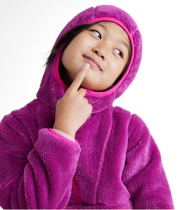 L.L.Bean kinderen hoogpolige fleece trui met capuchon gedempt paars bovenkleding VT0644993