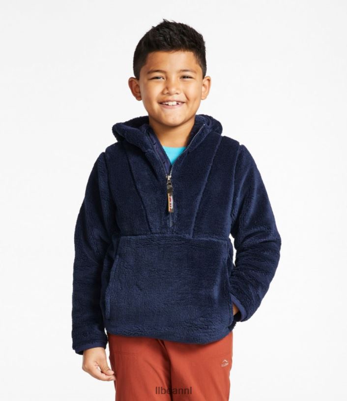 L.L.Bean kinderen hoogpolige fleece trui met capuchon wilde aster bovenkleding VT064652