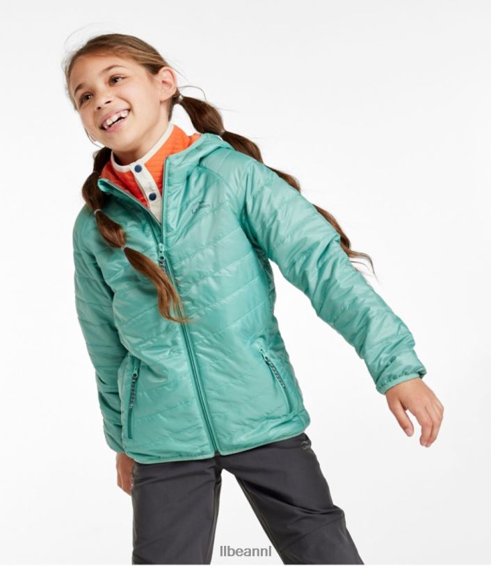 L.L.Bean kinderen primaloft packaway jack met capuchon marineblauw bovenkleding VT064889