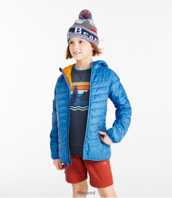 L.L.Bean kinderen primaloft packaway jack met capuchon marineblauw bovenkleding VT064889