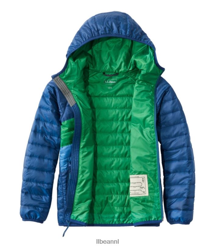 L.L.Bean kinderen primaloft packaway jack met capuchon oranje/gids goud bovenkleding VT064874