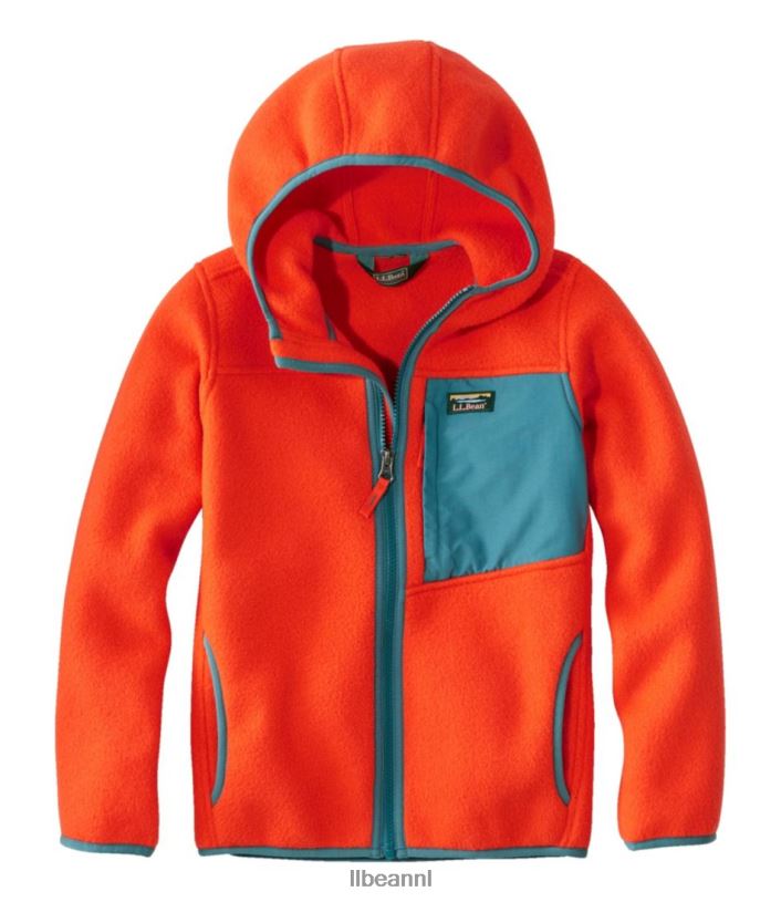 L.L.Bean kinderen retro klassiek bergfleecejack oranje bovenkleding VT064883