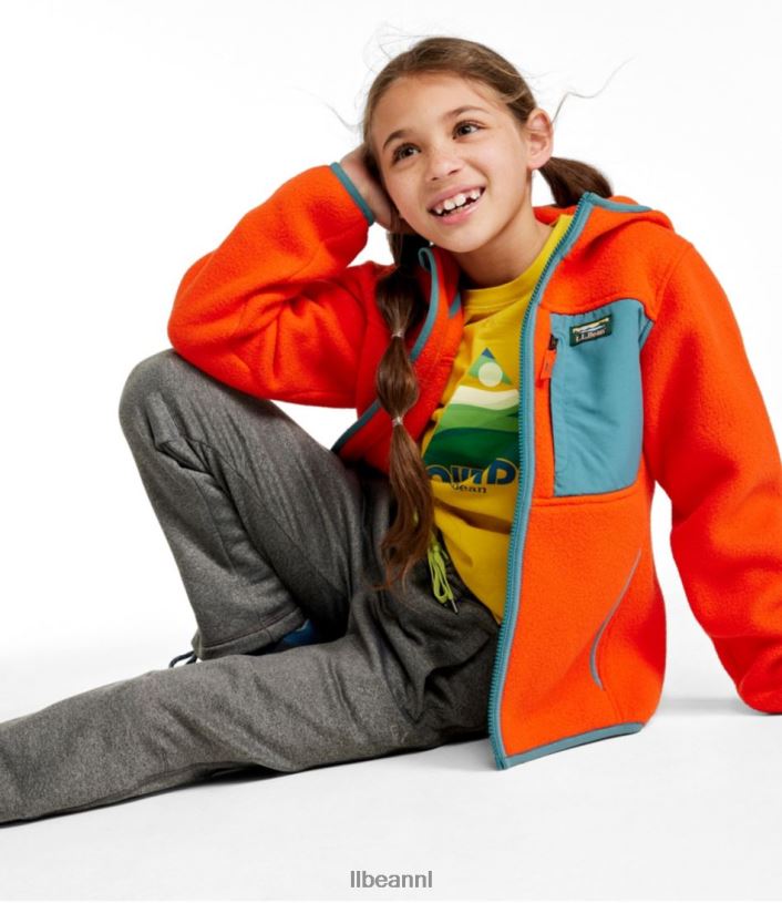 L.L.Bean kinderen retro klassiek bergfleecejack oranje bovenkleding VT064883