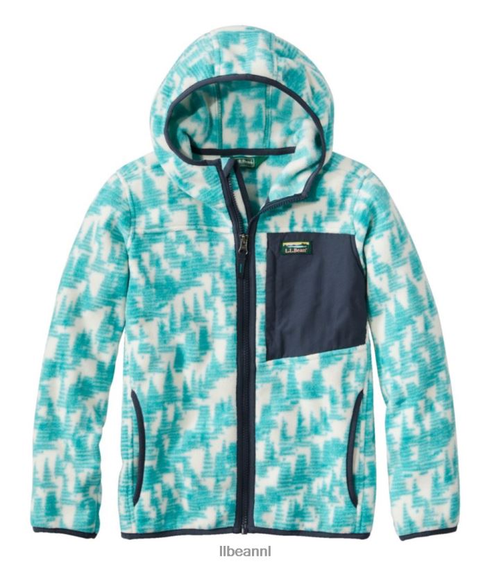 L.L.Bean kinderen retro klassiek bergfleecejack zilverberkenbos print bovenkleding VT0646067