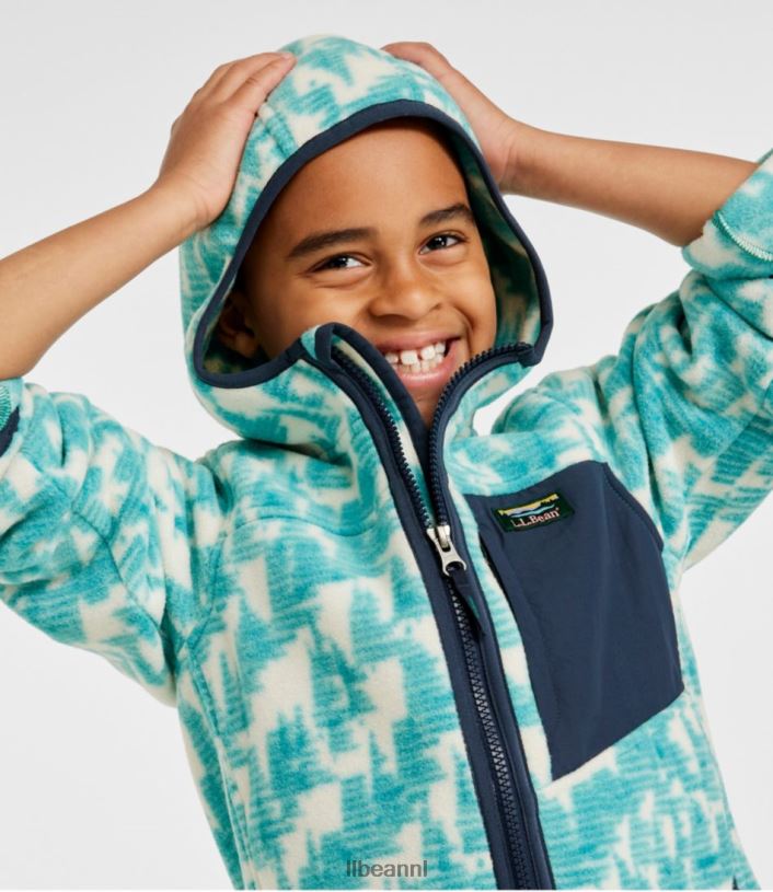 L.L.Bean kinderen retro klassiek bergfleecejack zilverberkenbos print bovenkleding VT0646067