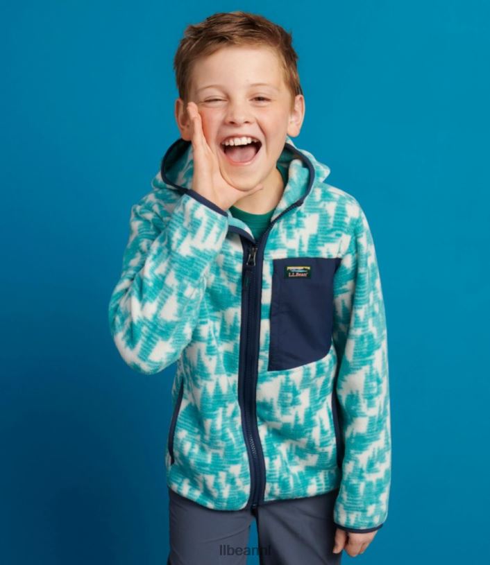 L.L.Bean kinderen retro klassiek bergfleecejack zilverberkenbos print bovenkleding VT0646067