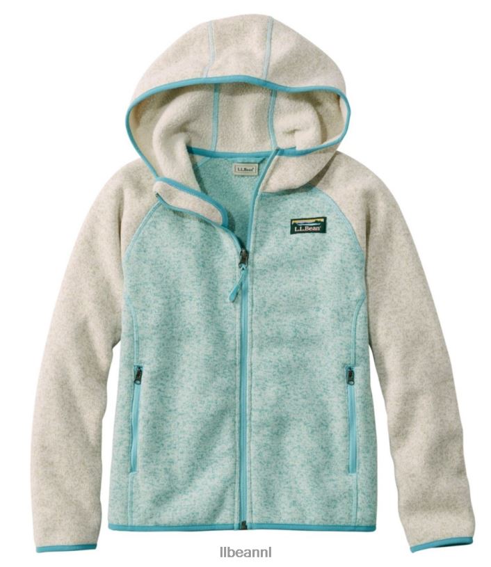 L.L.Bean kinderen trui fleece zeildoek/licht mint bovenkleding VT0643634