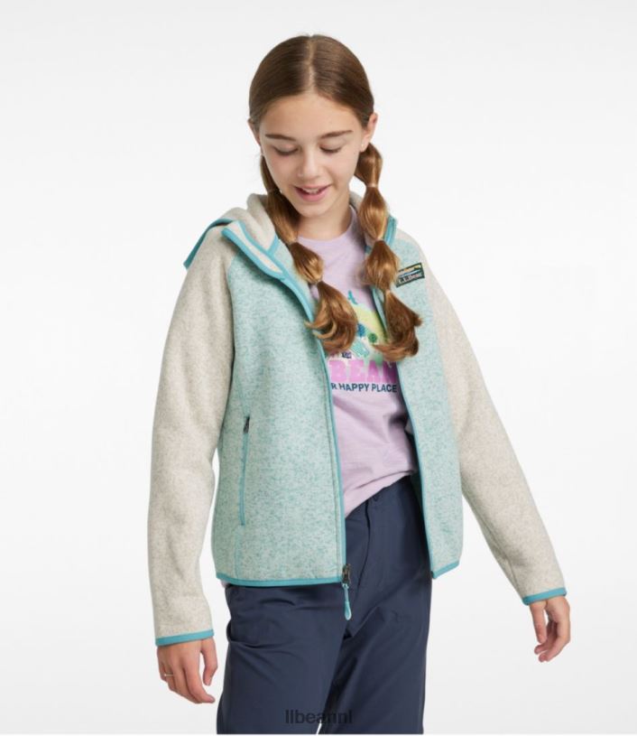 L.L.Bean kinderen trui fleece zeildoek/licht mint bovenkleding VT0643634
