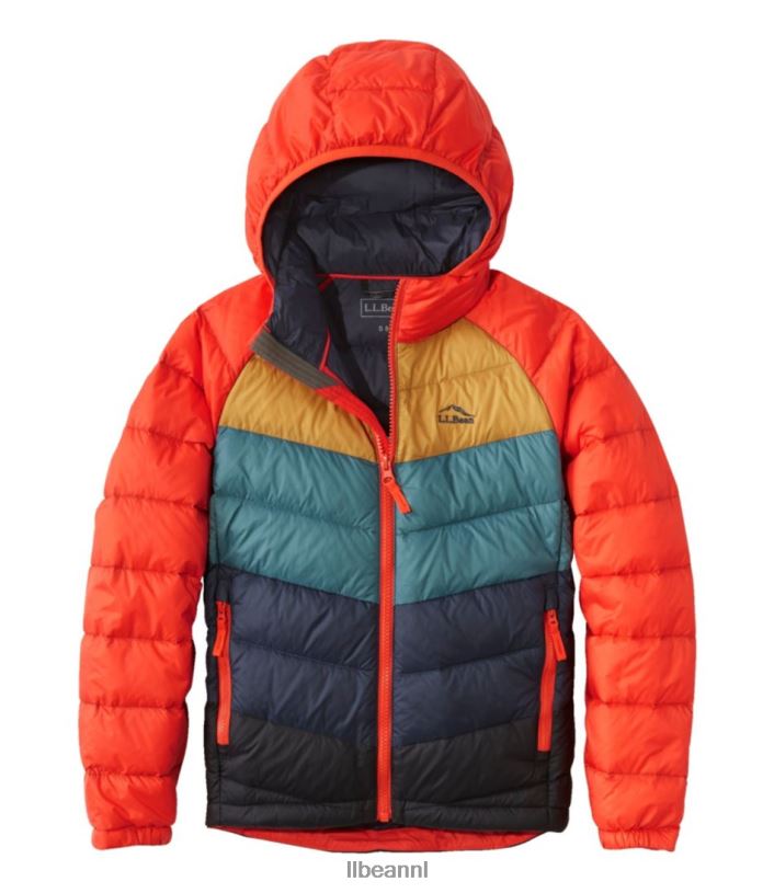 L.L.Bean kinderen ultralicht 650 donsjack colorblock van kersentomaat bovenkleding VT064955