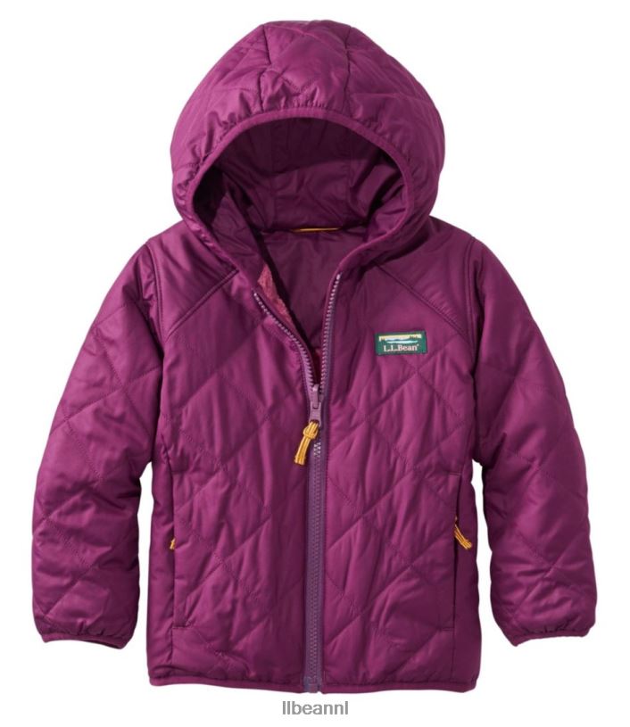L.L.Bean kinderen Omkeerbaar jack met capuchon in de bergen pruim druif/magenta waas bovenkleding VT064919