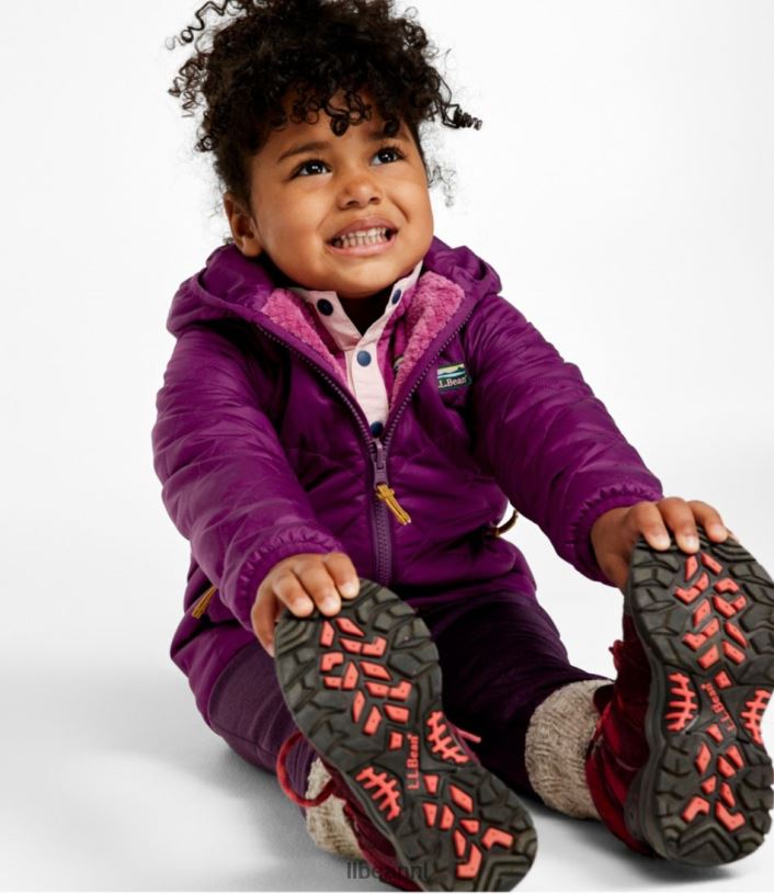 L.L.Bean kinderen Omkeerbaar jack met capuchon in de bergen pruim druif/magenta waas bovenkleding VT064919