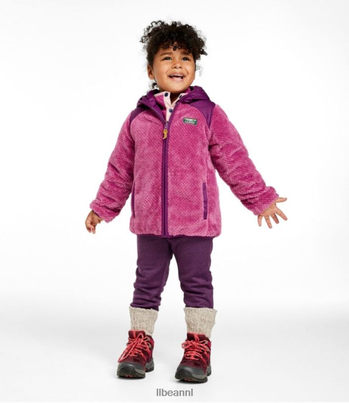 L.L.Bean kinderen Omkeerbaar jack met capuchon in de bergen pruim druif/magenta waas bovenkleding VT064919