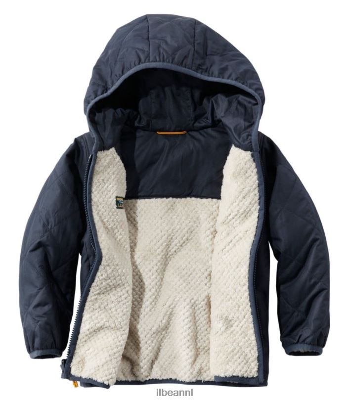 L.L.Bean kinderen Omkeerbaar jack met capuchon in de bergen pruim druif/magenta waas bovenkleding VT064919