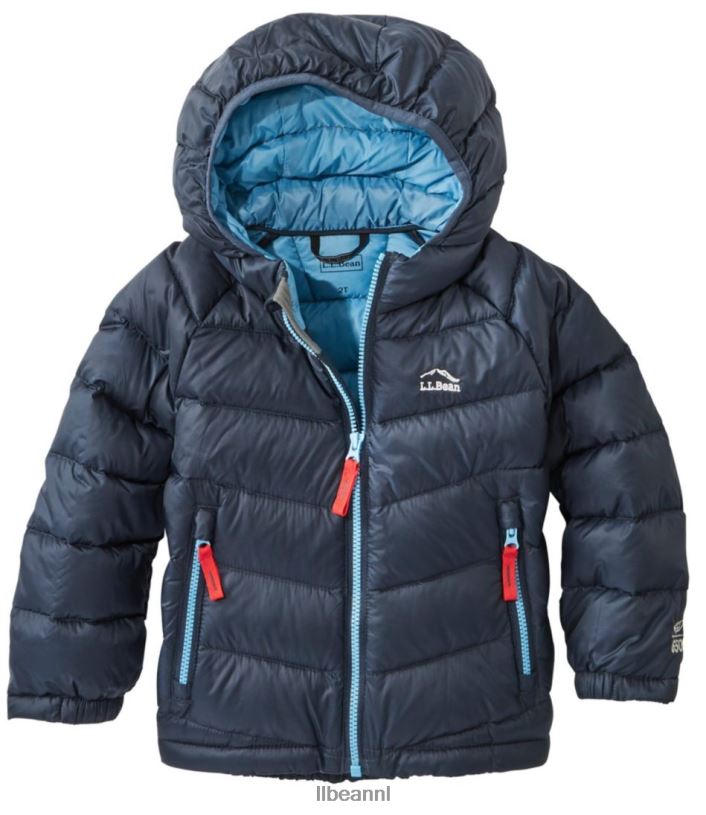 L.L.Bean kinderen Ultralicht donsjack 650 voor baby's en peuters koolstof marine bovenkleding VT0643640