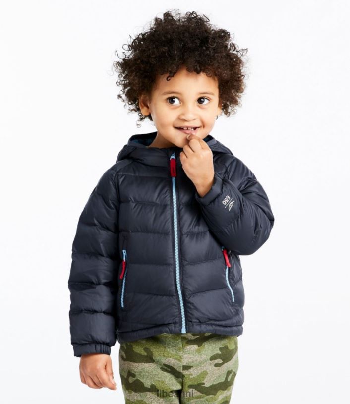 L.L.Bean kinderen Ultralicht donsjack 650 voor baby\'s en peuters koolstof marine bovenkleding VT0643640