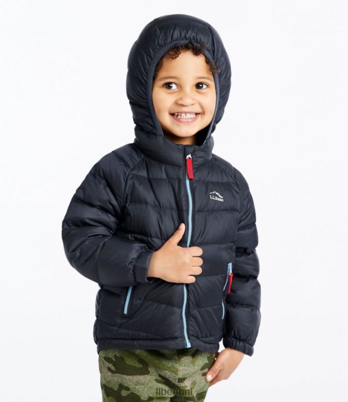 L.L.Bean kinderen Ultralicht donsjack 650 voor baby\'s en peuters koolstof marine bovenkleding VT0643640