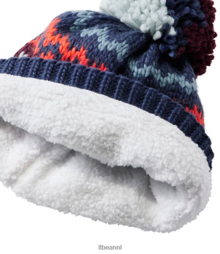 L.L.Bean kinderen dikke garen hoed kobalt zee kleding VT064133