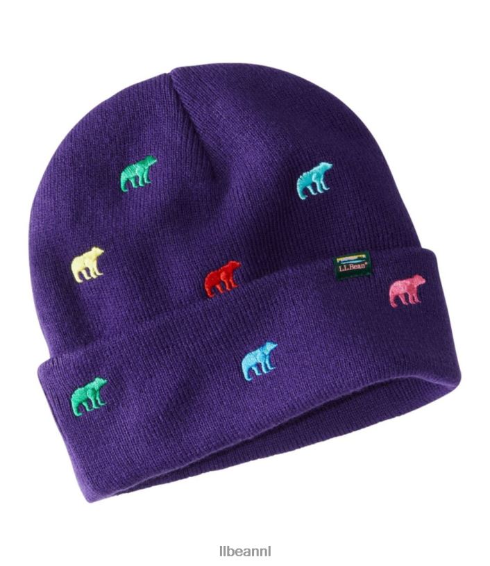 L.L.Bean kinderen muts paarse nachtberen kleding VT0645725