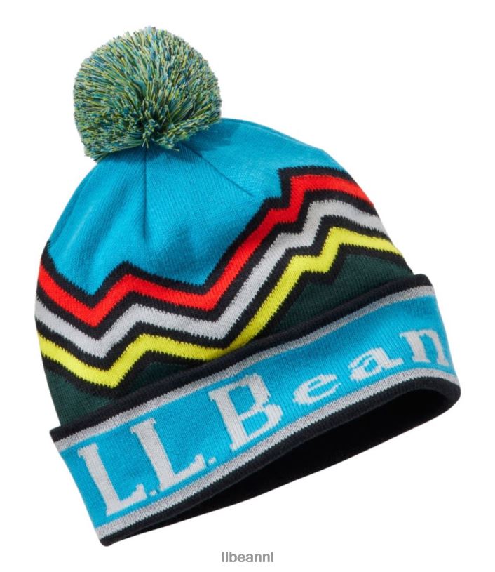 L.L.Bean kinderen pompon hoed wilde eend blauwgroen reflecterend kleding VT0644996