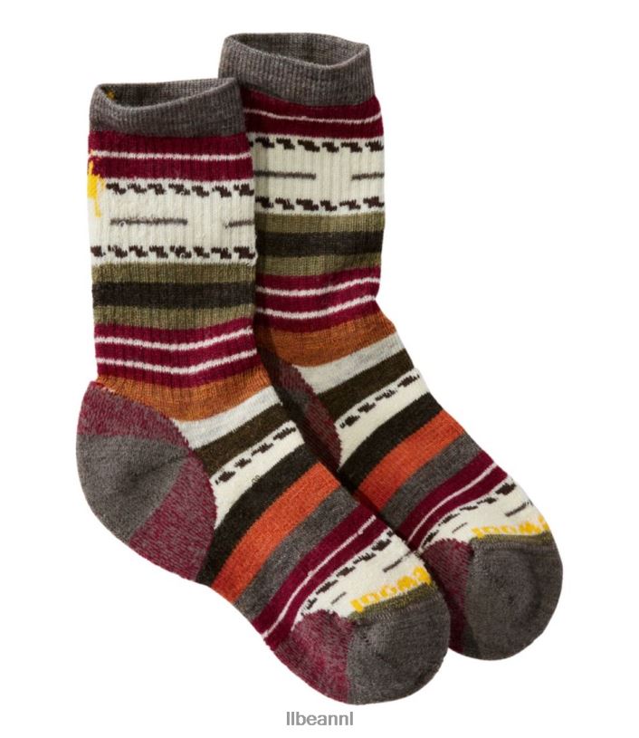 L.L.Bean kinderen smartwool hike margarita ronde sokken met volledig kussen taupe kleding VT0646019