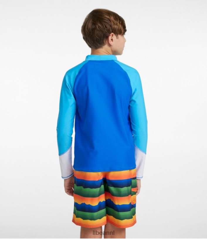 L.L.Bean kinderen zon- en surfzwemshirt aquamarijn kleurblok kleding VT064421