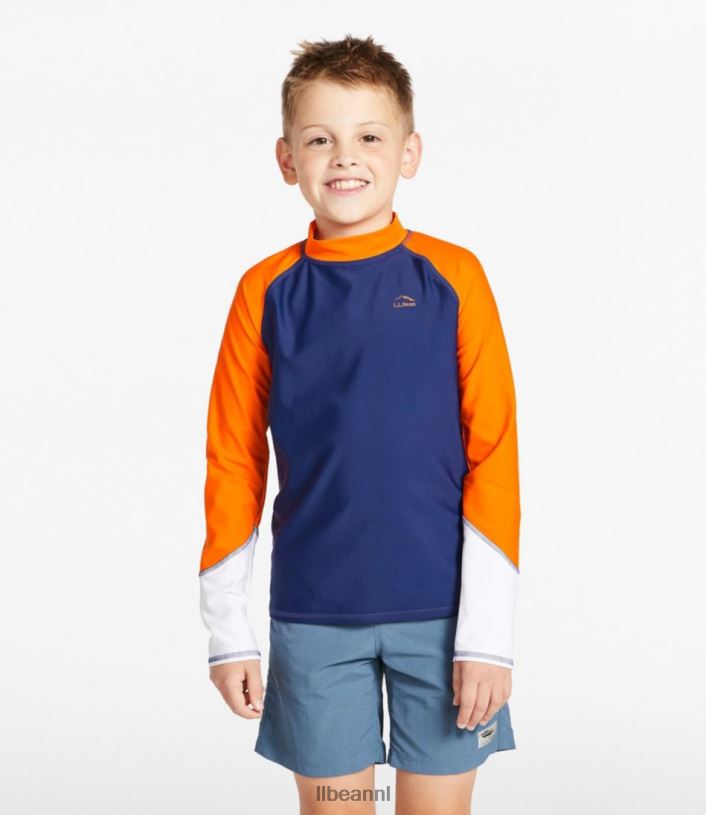 L.L.Bean kinderen zon- en surfzwemshirt aquamarijn kleurblok kleding VT064421