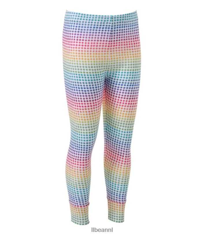 L.L.Bean kinderen heerlijk warm middelzwaar lang ondergoed regenboog stippen kleding VT0646010