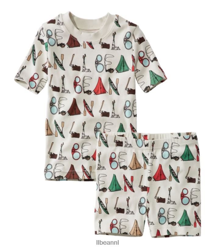 L.L.Bean kinderen Getailleerde pyjama van biologisch katoen zilverberk buiten kleding VT064418