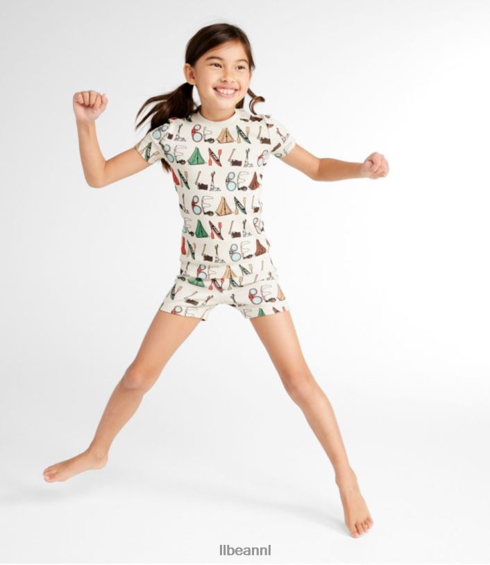 L.L.Bean kinderen Getailleerde pyjama van biologisch katoen zilverberk buiten kleding VT064418