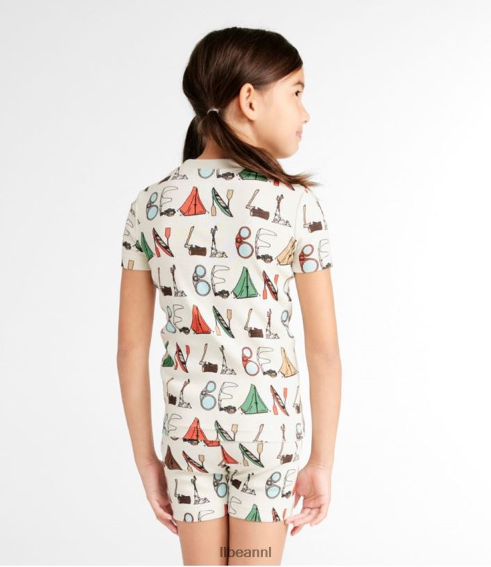 L.L.Bean kinderen Getailleerde pyjama van biologisch katoen zilverberk buiten kleding VT064418