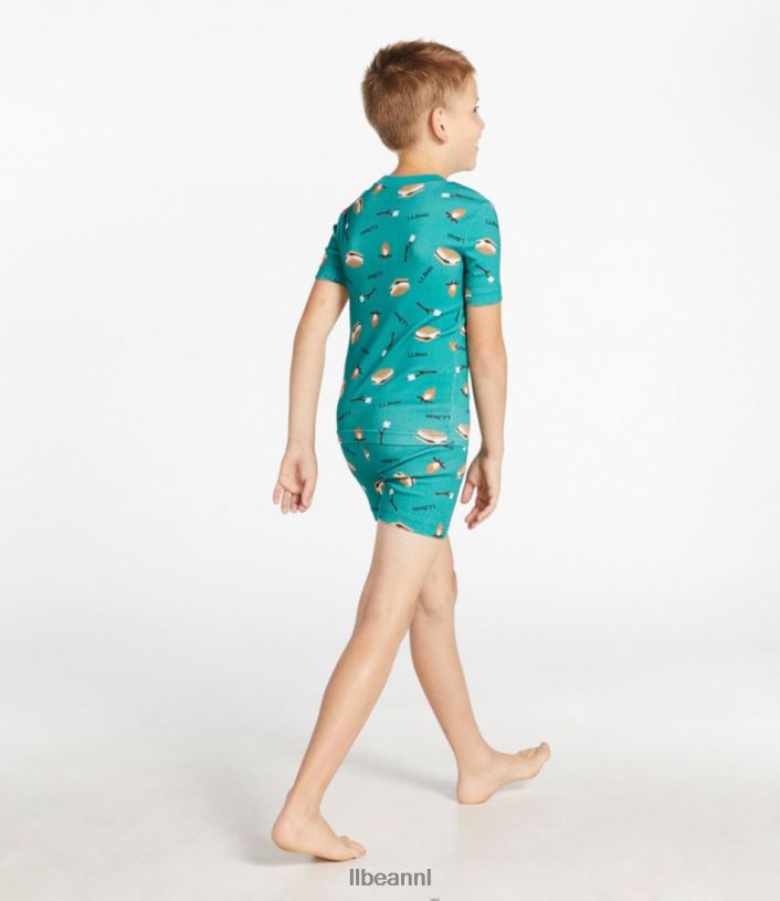 L.L.Bean kinderen Getailleerde pyjama van biologisch katoen zilverberk buiten kleding VT064418