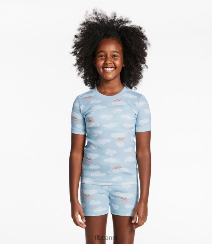 L.L.Bean kinderen Getailleerde pyjama van biologisch katoen zilverberk buiten kleding VT064418