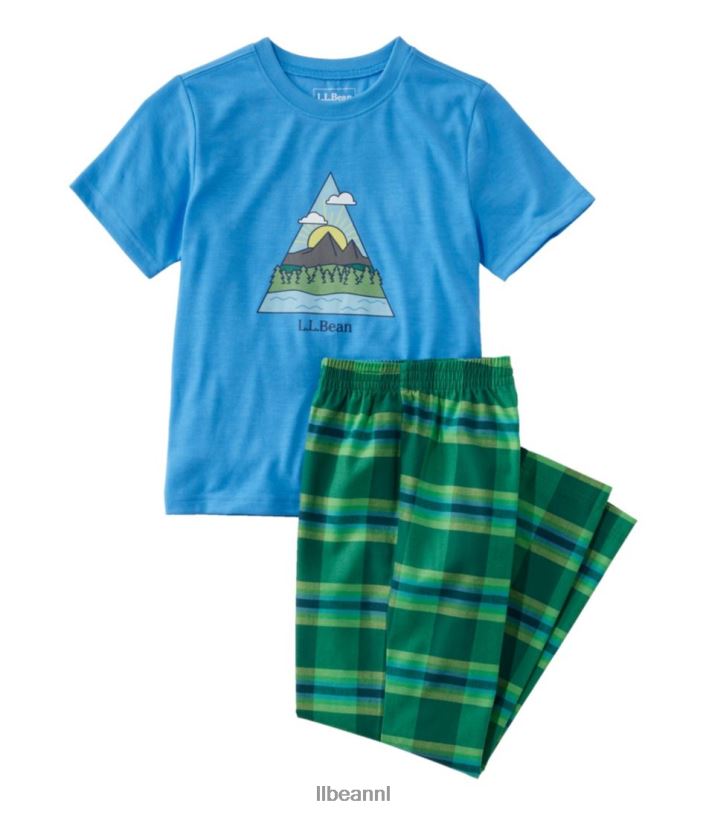 L.L.Bean kinderen pyjama voor het hele seizoen koel blauw buiten kleding VT0643061