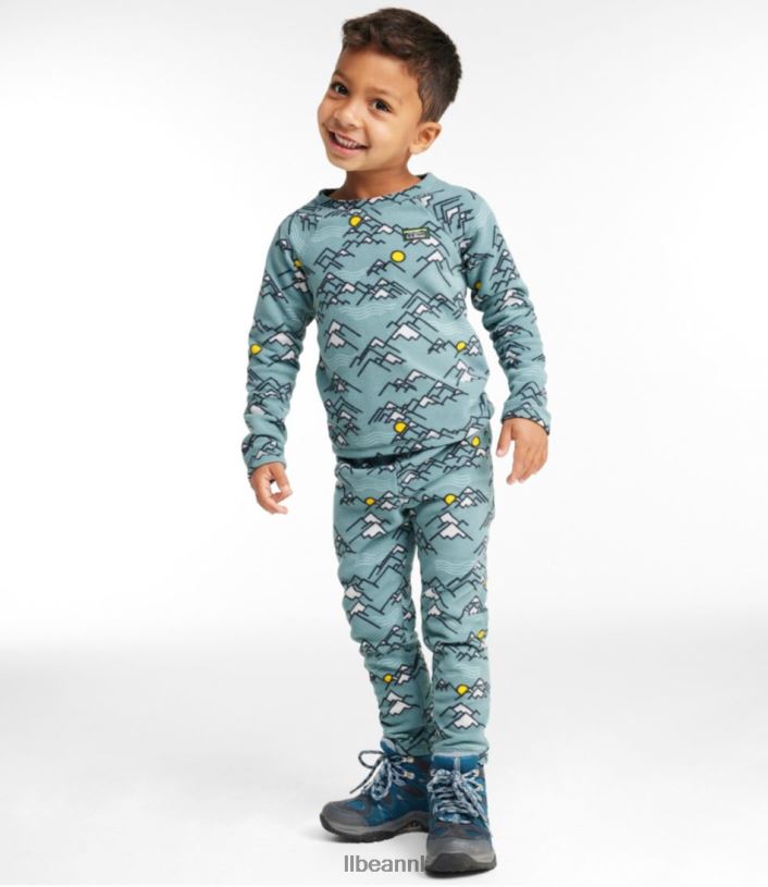 L.L.Bean kinderen Set van fleece T-shirt/broek met lange mouwen voor baby\'s en fitness pruim druif/berg print kleding VT0643022