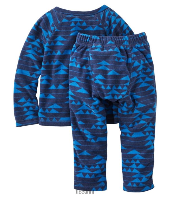L.L.Bean kinderen Set van fleece T-shirt/broek met lange mouwen voor baby\'s en fitness pruim druif/berg print kleding VT0643022