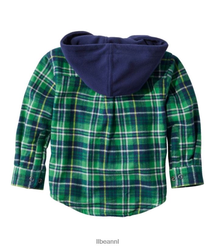 L.L.Bean kinderen fleece gevoerd flanellen overhemd marineblauw kleding VT0643025