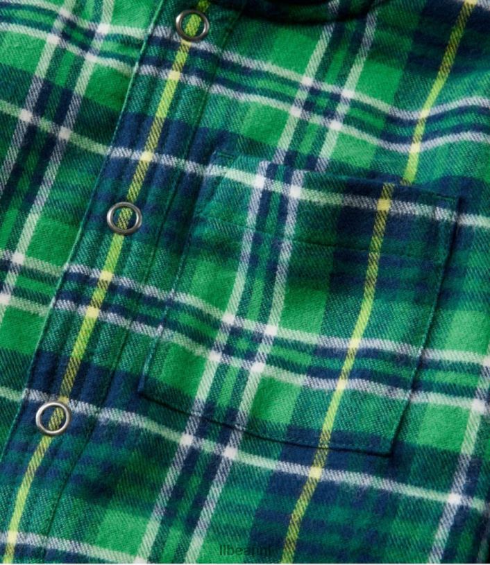 L.L.Bean kinderen fleece gevoerd flanellen overhemd marineblauw kleding VT0643025