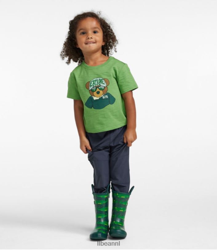 L.L.Bean kinderen grafisch T-shirt aquamarijn peddelbeer kleding VT0645920