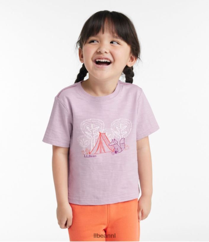 L.L.Bean kinderen grafisch T-shirt aquamarijn peddelbeer kleding VT0645920